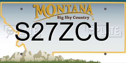 S27ZCU Montana License Plate