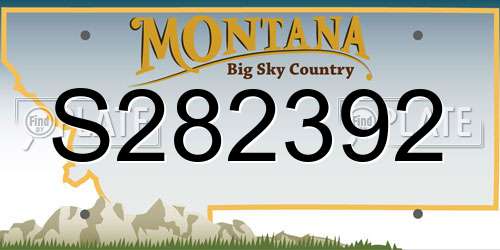 S282392 Montana License Plate