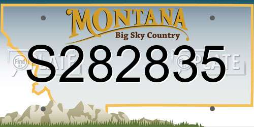 S282835 Montana License Plate