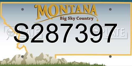 S287397 Montana License Plate