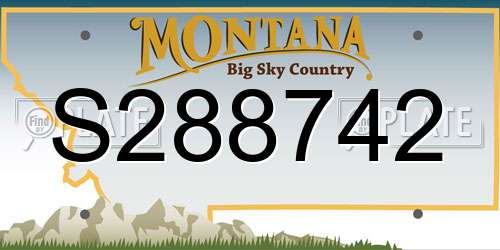 S288742 Montana License Plate