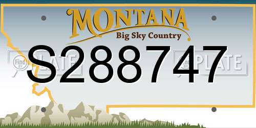 S288747 Montana License Plate