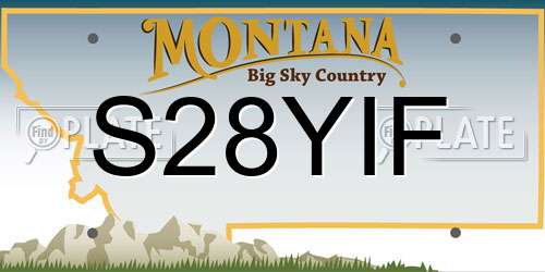 S28YIF Montana License Plate