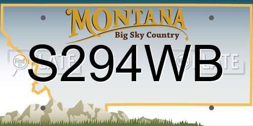 S294WB Montana License Plate