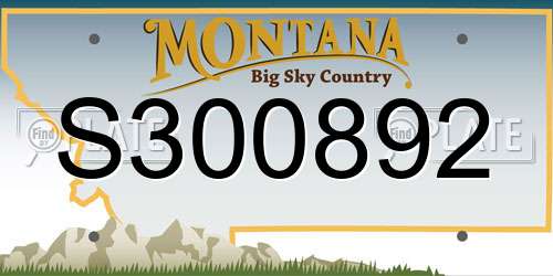 S300892 Montana License Plate