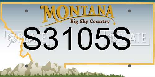 S3105S Montana License Plate