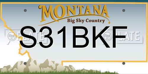 S31BKF Montana License Plate