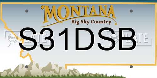 S31DSB Montana License Plate