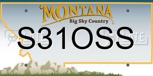 S31OSS Montana License Plate