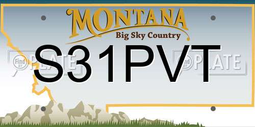 S31PVT Montana License Plate