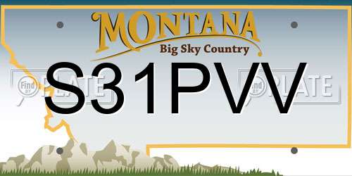 S31PVV Montana License Plate