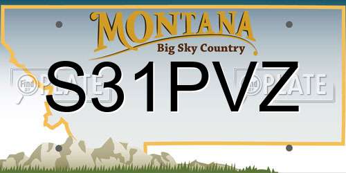 S31PVZ Montana License Plate