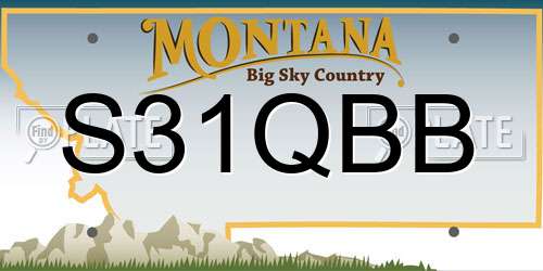 S31QBB Montana License Plate