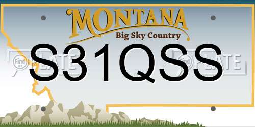 S31QSS Montana License Plate