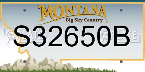 S32650B Montana License Plate