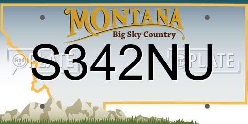 S342NU Montana License Plate
