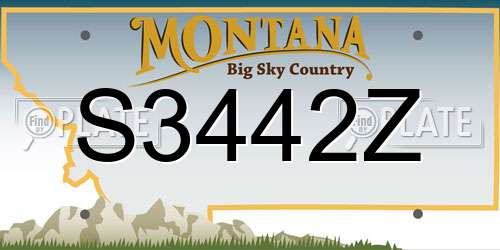 S3442Z Montana License Plate