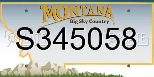 S345058 Montana License Plate