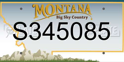 S345085 Montana License Plate