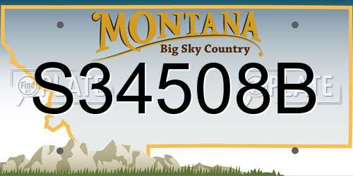 S34508B Montana License Plate