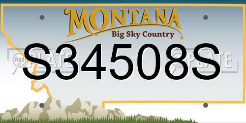 S34508S Montana License Plate