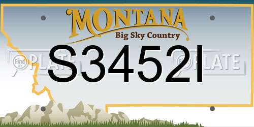 S3452I Montana License Plate