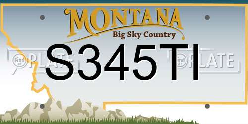 S345TI Montana License Plate