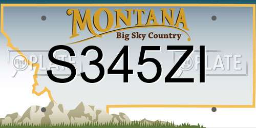 S345ZI Montana License Plate