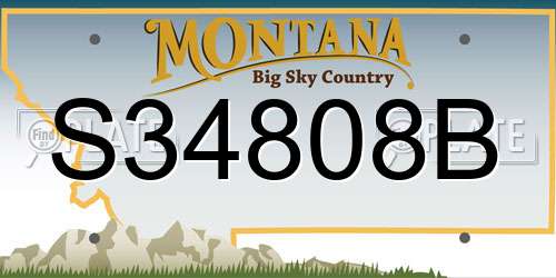 S34808B Montana License Plate