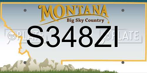 S348ZI Montana License Plate