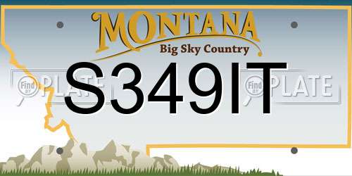 S349IT Montana License Plate