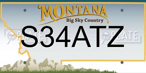 S34ATZ Montana License Plate