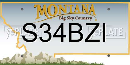 S34BZI Montana License Plate