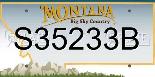 S35233B Montana License Plate