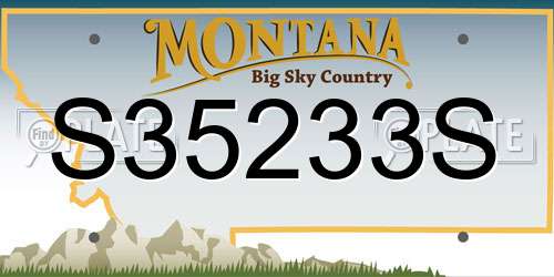 S35233S Montana License Plate