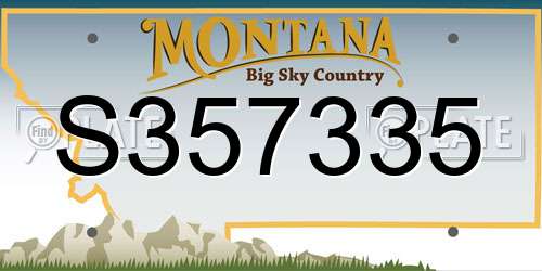 S357335 Montana License Plate