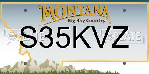 S35KVZ Montana License Plate