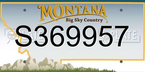 S369957 Montana License Plate