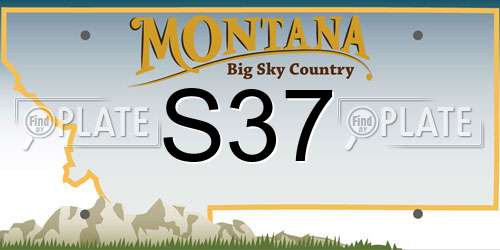 S37 Montana License Plate