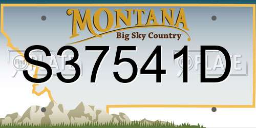 S37541D Montana License Plate