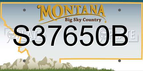 S37650B Montana License Plate