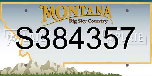 S384357 Montana License Plate