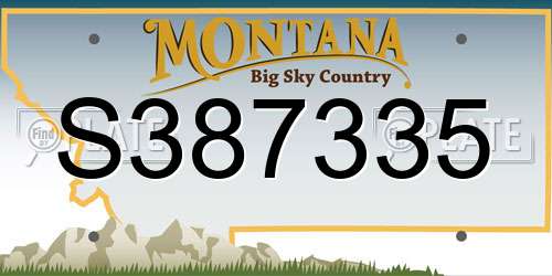 S387335 Montana License Plate