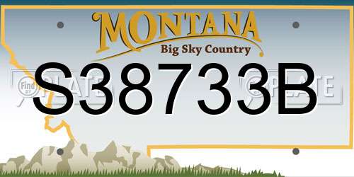 S38733B Montana License Plate