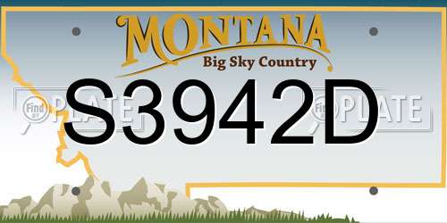 S3942D Montana License Plate
