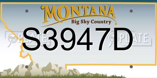 S3947D Montana License Plate