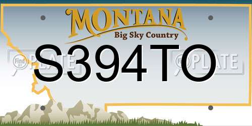 S394TO Montana License Plate