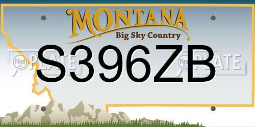 S396ZB Montana License Plate