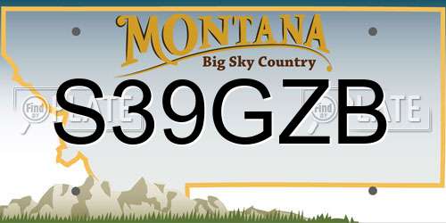 S39GZB Montana License Plate