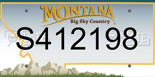 S412198 Montana License Plate
